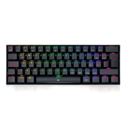 Redragon K630 Dragonborn 60% Teclado RGB para Juegos, Teclado mecánico Compacto de 61 Teclas con Interruptor café táctil, Soporte para Driver Profesional, Negro
