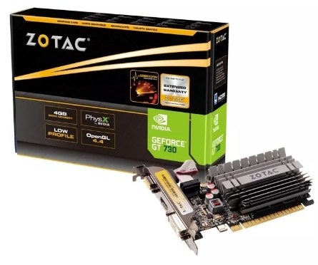 [ZT-71115-20L/OB] Open box Zotac NVIDIA GeForce GT 730 Graphic Card - 4 GB DDR3 SDRAM