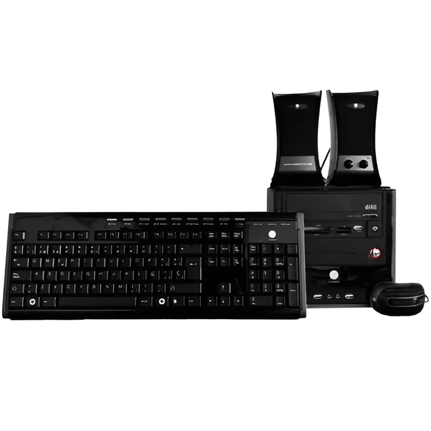 [CI-9B91ROGXBLACK/OB] Gabinete Connect con Fuente de Poder | Kit Completo 4-en-1: Teclado USB, Mouse Óptico, Bocinas Jack 3.5mm | Color Negro