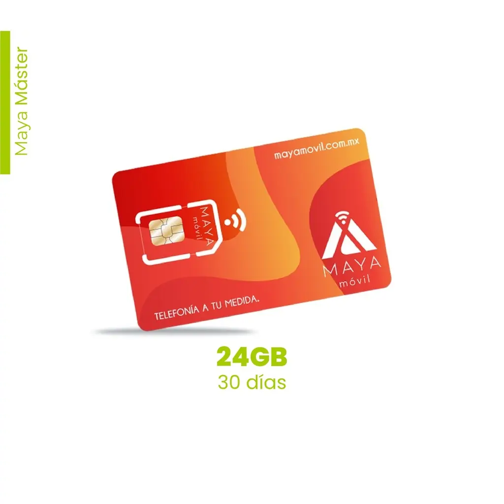 [NP-MAYA-MAST-24GB-30D/NEW] Maya Móvil Máster 30 días de vigencia, 24 Gb de datos, llamadas, SMS y redes sociales ilimitados