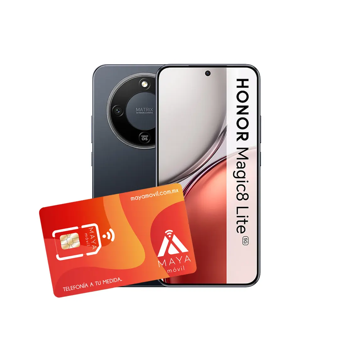 [MAGIC8-BLA-PLAN-PRE-30D/NEW] Honor Magic8 Lite 8+256GB Black/Medianoche + SIM Maya Móvil Eco 2GB por 30 días