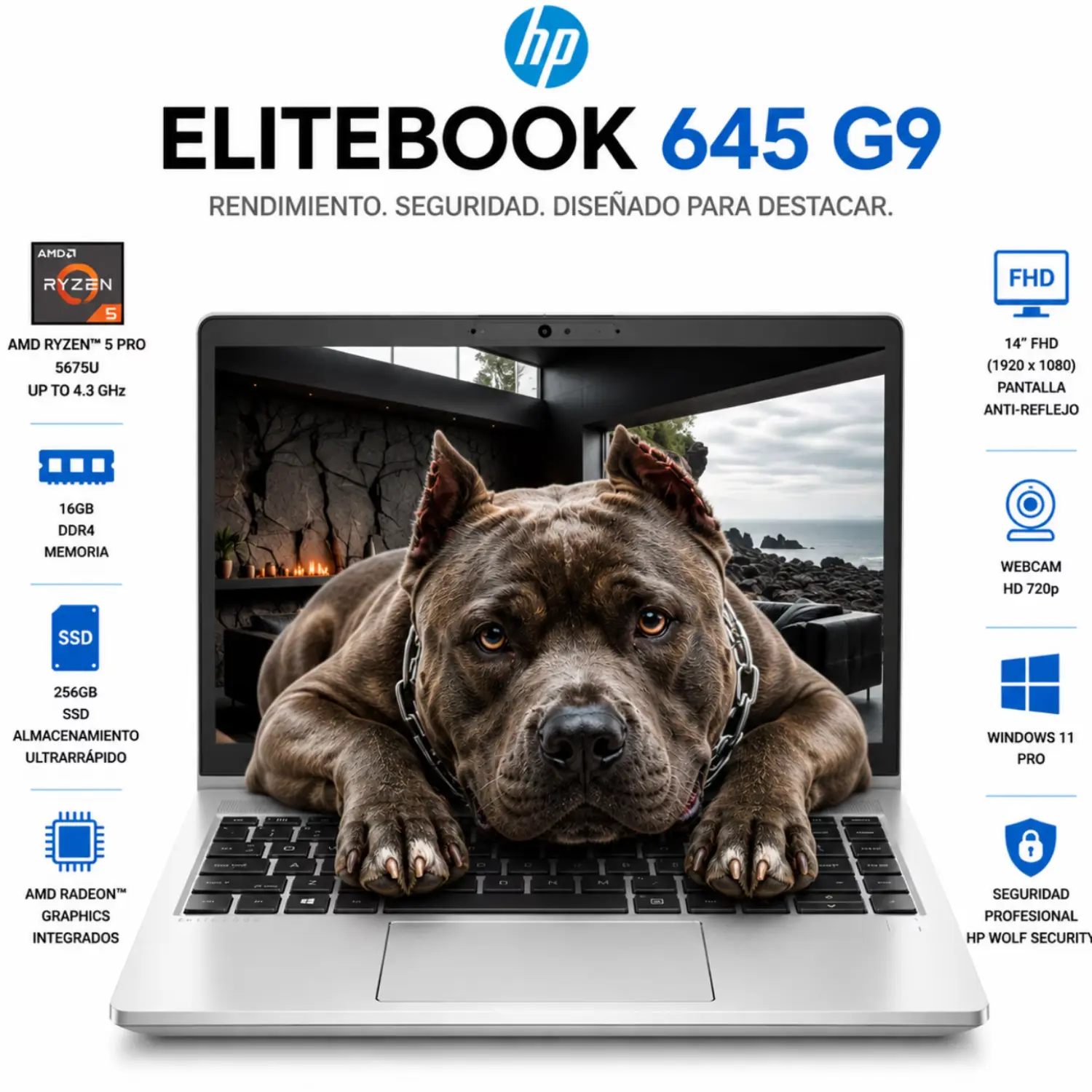 [645G9-R5-16-256-B/RFB] HP EliteBook 645 G9 14" FHD AMD Ryzen 5 Pro 5675U 16GB RAM 256GB Windows 11 Pro