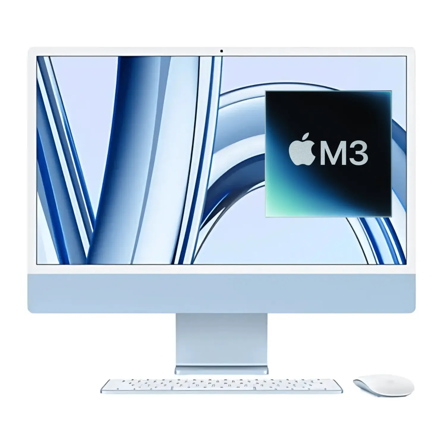 [MQRQ3CI/A/NEW] Apple iMac 24″ M3 – All-in-One 4.5K Retina, 8-Core CPU, 10-Core GPU, 8GB RAM, 256GB SSD, Blue, Teclado y Mouse Español Chile