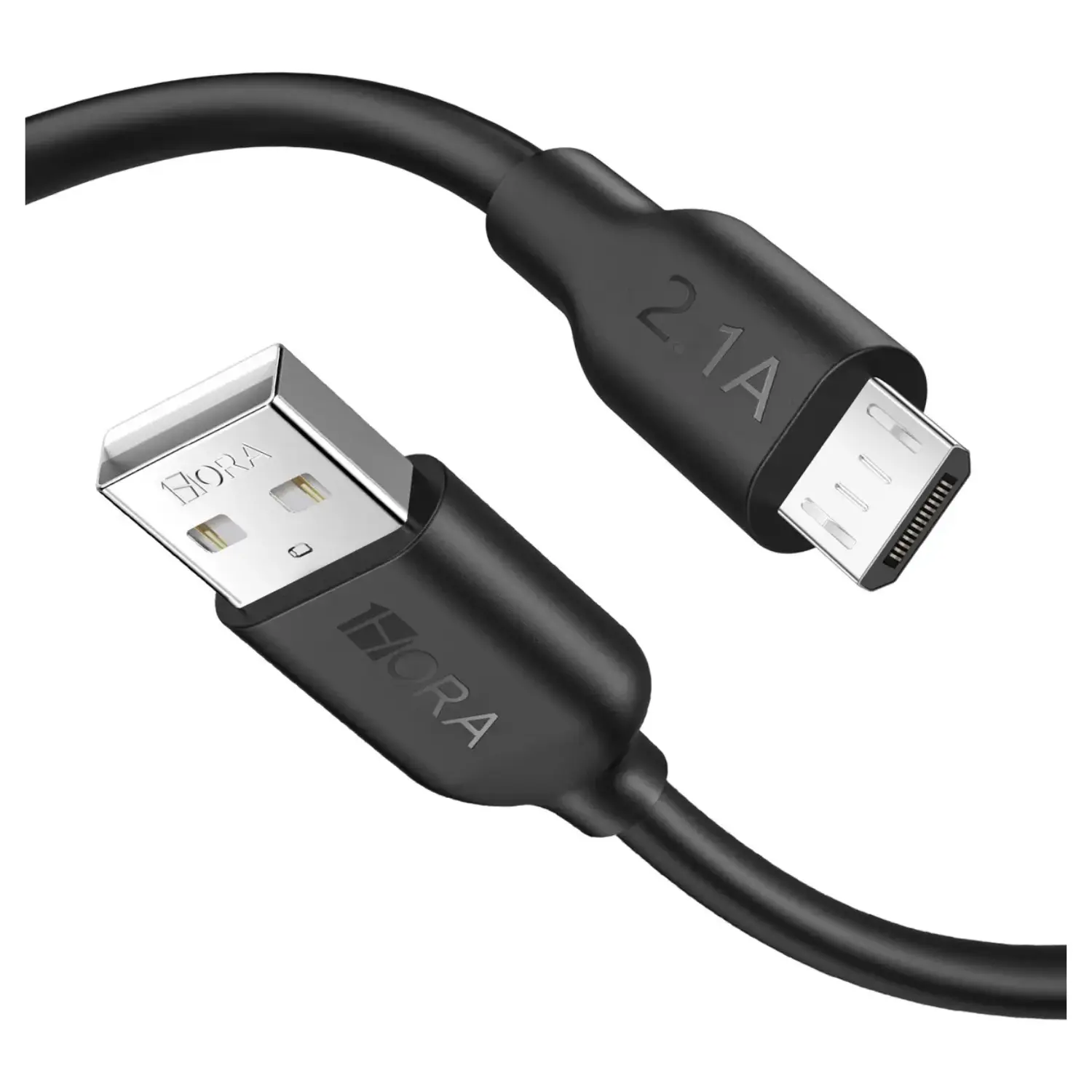 [CAB245N/NEW] Cable USB-A a Micro USB V8 2 Metros 2.1A Carga Rápida y Transferencia de Datos Negro