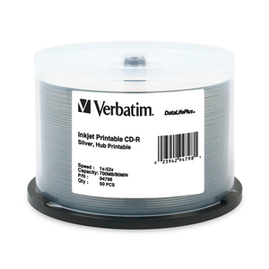 [94798/RFB] CD Grabables Verbatim DataLifePlus 94798 - CD-R - 52x - 700 MB - 50 Paquete(s) Cabezal con Ejes Rotatorios