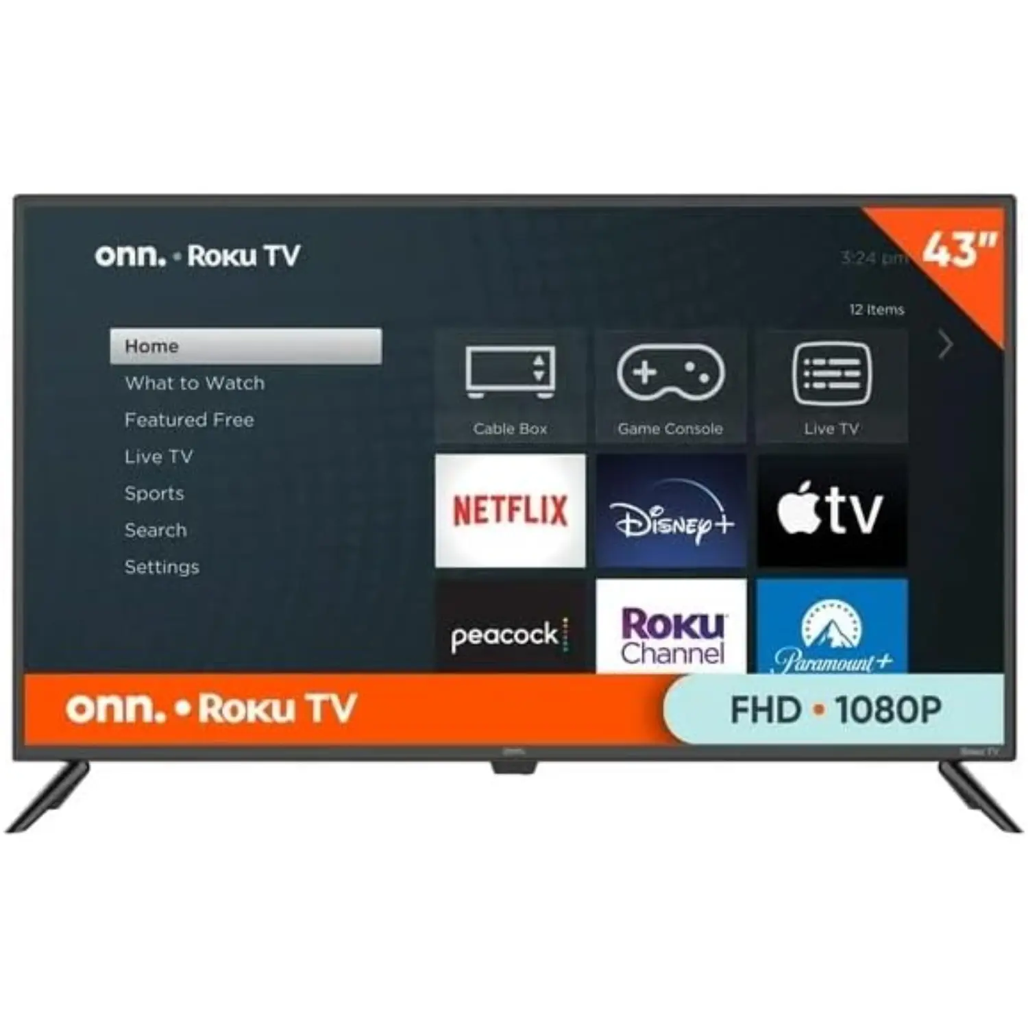 [100133209/RFB] Reacondicionado-Smart TV Onn 43" Full HD Roku TV Wi-Fi Streaming LED 